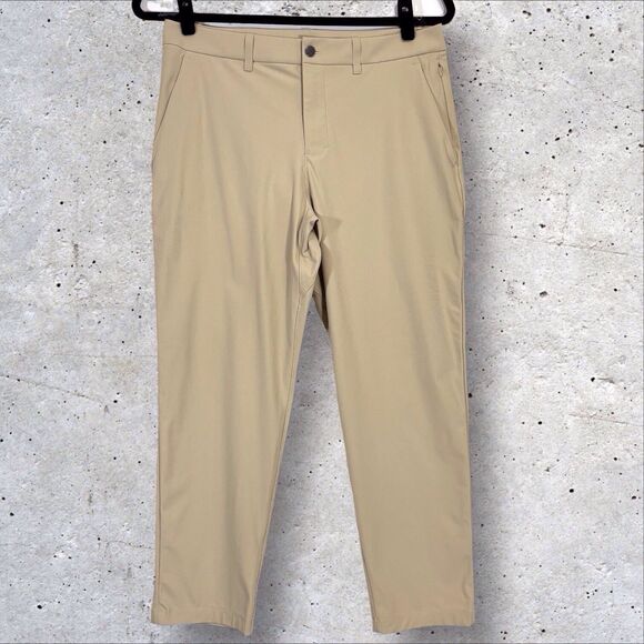 Lululemon Mens ABC Classic Fit Trouser Performance Pants 34x29 Khaki Beige - Picture 1 of 9